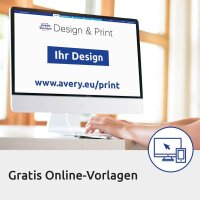 AVERY Zweckform Namensetiketten J4882-20 weiß 85,0 x 50,0 mm, 20 Blatt