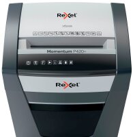 Rexel Momentum P420+ Aktenvernichter mit Partikelschnitt P-4, 4 x 35 mm, bis 20 Blatt, grau
