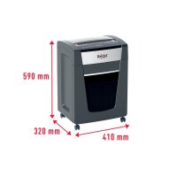 Rexel Momentum P420+ Aktenvernichter mit Partikelschnitt P-4, 4 x 35 mm, bis 20 Blatt, grau