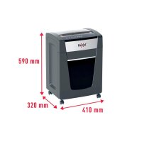 Rexel P515+ Aktenvernichter mit Partikelschnitt P-5, 2 x 15 mm, bis 15 Blatt, grau