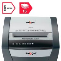 Rexel P515+ Aktenvernichter mit Partikelschnitt P-5, 2 x 15 mm, bis 15 Blatt, grau