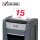Rexel P515+ Aktenvernichter mit Partikelschnitt P-5, 2 x 15 mm, bis 15 Blatt, grau