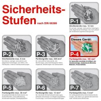 Rexel XP422+ Aktenvernichter mit Partikelschnitt P-4, 4 x 35 mm, bis 22 Blatt, grau