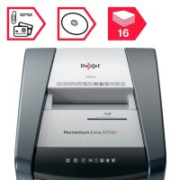 Rexel XP516+ Aktenvernichter mit Partikelschnitt P-5, 2 x 15 mm, bis 16 Blatt, grau