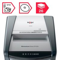 Rexel XP426+ Aktenvernichter mit Partikelschnitt P-4, 4 x 30 mm, bis 26 Blatt, grau