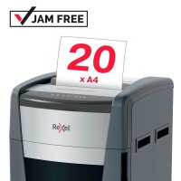 Rexel XP520+ Aktenvernichter mit Partikelschnitt P-5, 2 x 15 mm, bis 20 Blatt, grau