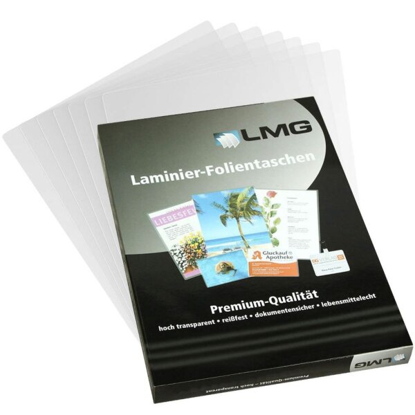 LMG Laminierfolien glänzend für Kleinformat 175 micron, 100 St.