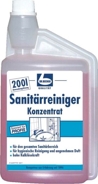 DR.BECHER Sanitärreiniger Konzentrat Badreiniger 1 l, 1 St.
