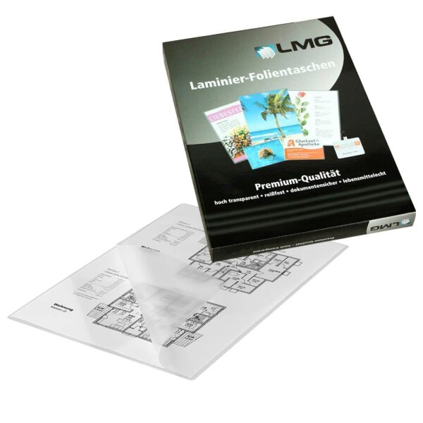 LMG Laminierfolien glänzend für A4 100 micron, 25 St.