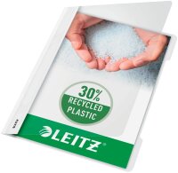 LEITZ Schnellhefter 4191 Kunststoff weiß DIN A4, 25...