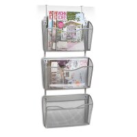Zeller Wandprospekthalter Mesh silber DIN A4 3...