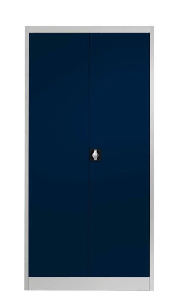 mauser Stahlschrank entero BF5 - 7035/5003 lichtgrau, saphirblau 4 Fachböden 95,0 x 50,0 x 195,0 cm, aufgebaut, 1 St.