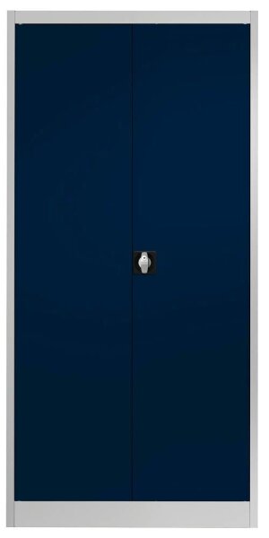 mauser Stahlschrank entero BF6 - 7035/5003 lichtgrau, saphirblau 4 Fachböden 95,0 x 60,0 x 195,0 cm, aufgebaut, 1 St.