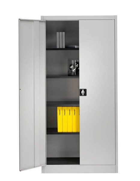 mauser Stahlschrank entero BF6 - 7035/7035 lichtgrau 4 Fachböden 95,0 x 60,0 x 195,0 cm, aufgebaut, 1 St.