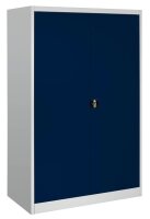 mauser Stahlschrank entero BF6 - 12 -7035/5003 lichtgrau, saphirblau 4 Fachböden 120,0 x 60,0 x 195,0 cm, aufgebaut, 1 St.