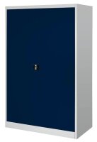 mauser Stahlschrank entero BF6 - 12 -7035/5003 lichtgrau, saphirblau 4 Fachböden 120,0 x 60,0 x 195,0 cm, aufgebaut, 1 St.