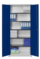 mauser Stahlschrank entero BF4/22 STG 7035/5003 lichtgrau, saphirblau 5 Fachböden 95,0 x 42,0 x 220,0 cm, aufgebaut, 1 St.