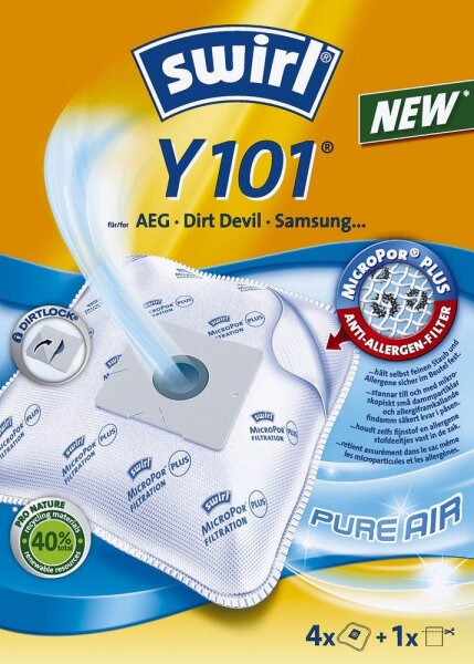 swirl® MicroPor® Plus Y 101 Staubsaugerbeutel, 4 St.