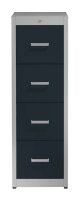 mauser client entry Hängeregistraturschrank alu, anthrazitgrau 4 Schubladen 43,4 x 60,0 x 135,0 cm, 1 St.