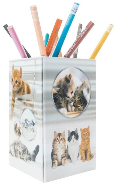 HERMA Stiftehalter Katzen Karton 8,0 x 8,0 x 13,5 cm