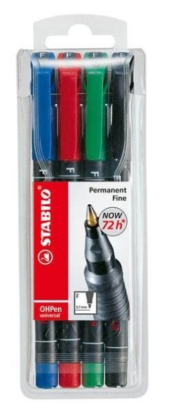 STABILO OHPen universal Folienstifte-Set farbsortiert permanent, 4 St.