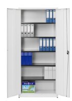 mauser Stahlschrank entero BF4/22 STG 9010/9010 reinweiß 5 Fachböden 95,0 x 42,0 x 220,0 cm, aufgebaut, 1 St.