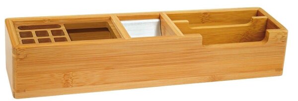 WEDO Schreibtisch-Organizer Bambus braun Bambus 4 Fächer 31,8 x 6,8 x 6,0 cm