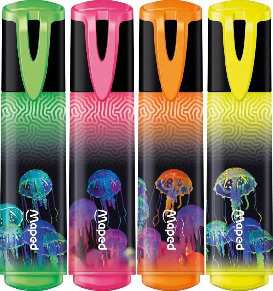 maped Deepsea Paradise Textmarker farbsortiert, 4 St.