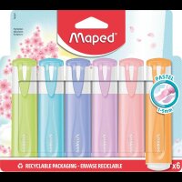 maped Fluo Peps pastell Textmarker farbsortiert, 6 St.