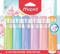 maped Fluo Peps pastell Textmarker farbsortiert, 6 St.