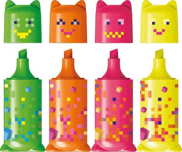 maped PIXEL PARTY Mini Textmarker farbsortiert, 4 St.