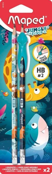 maped JUNGLE fever Bleistifte HB hellblau, dunkelblau mit Radierer, 2 St.