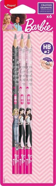 maped Barbie Bleistifte HB rosa, grau, 6 St.
