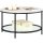 VASAGLE Beistelltisch rund Spanplatte marmor, weiß 80,0 x 80,0 x 46,0 cm, 1 St.