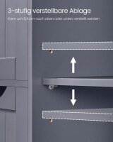 VASAGLE Badschrank LHC41GY dunkelgrau 55,0 x 28,5 x 82,0 cm