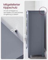 VASAGLE Badschrank LHC41GY dunkelgrau 55,0 x 28,5 x 82,0 cm