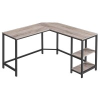 VASAGLE Schreibtisch greige L-Form, 8-Fuß-Gestell...