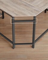 VASAGLE Schreibtisch greige L-Form, 8-Fuß-Gestell schwarz 88,0 / 138,0 x 49,0 cm