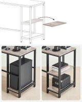VASAGLE Schreibtisch greige L-Form, 8-Fuß-Gestell schwarz 88,0 / 138,0 x 49,0 cm