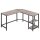 VASAGLE Schreibtisch greige L-Form, 8-Fuß-Gestell schwarz 88,0 / 138,0 x 49,0 cm