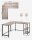 VASAGLE Schreibtisch greige L-Form, 8-Fuß-Gestell schwarz 88,0 / 138,0 x 49,0 cm