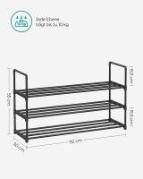 SONGMICS Schuhregal schwarz 92,0 x 30,0 x 55,0 cm, 1 St.