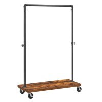 VASAGLE Rollgarderobe braun Metall 2 Haken 104,5 x 162,0...