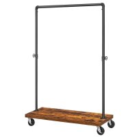 VASAGLE Rollgarderobe braun Metall 2 Haken 104,5 x 162,0...