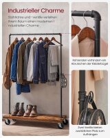 VASAGLE Rollgarderobe braun Metall 2 Haken 104,5 x 162,0 cm, 1 St.