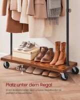 VASAGLE Rollgarderobe braun Metall 2 Haken 104,5 x 162,0 cm, 1 St.