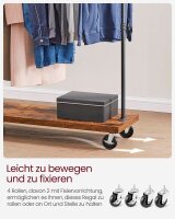 VASAGLE Rollgarderobe braun Metall 2 Haken 104,5 x 162,0 cm, 1 St.