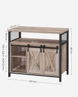 VASAGLE Sideboard, LSC092B02 grau 100,0 x 33,0 x 80,0 cm, 1 St.