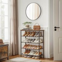 VASAGLE Schuhregal braun, schwarz 75,0 x 30,0 x 91,0 cm, 1 St.