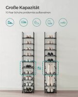 SONGMICS Schuhregal schwarz 33,0 x 33,0 x 173,0 cm, 1 St.